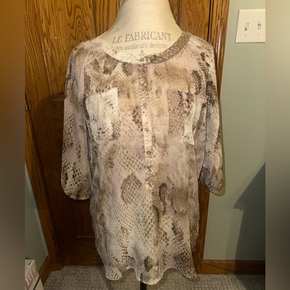 EXPRESS Snake print chiffon blouse